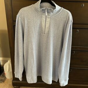 NWOT New Lands Ends Blue Waffle 1/4 Zip Pullover